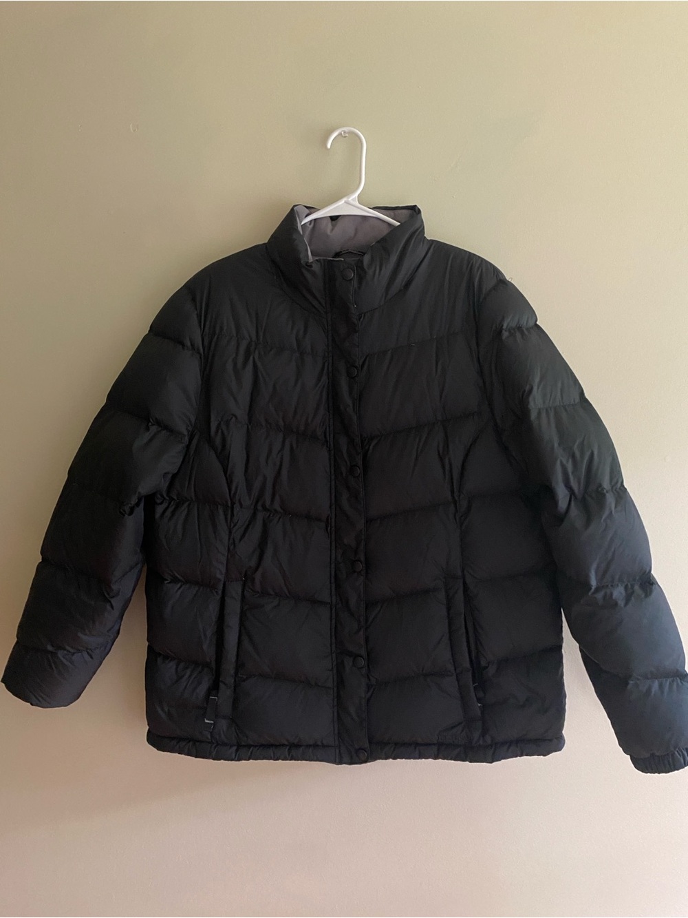 L.L. Bean Womens Black Quilted Goose Down Puffer Jacket XL